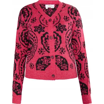 Dámský svetr Dámský propínací svetr usha FESTIVAL - červený, L