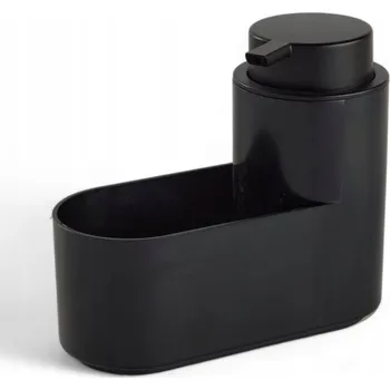 Dávkovač mýdla DÁVKOVAČ TEKUTINY S MÍSTEM PRO HOUBIČKU PLAST 300 ML ČERNÝ