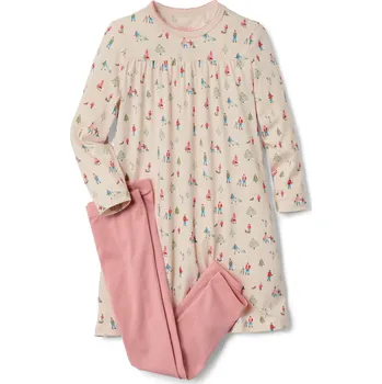 Dívčí noční košile 651190 - Tchibo - Dětská noční košile s legínami - pro dívky - vel. 122/128 - barva: bílá/s potiskem