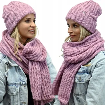 Čepice Alur sada: čepice a šála, univerzální velikost, fialová