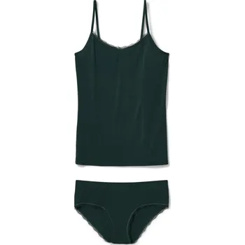 Dámské noční prádlo 685785 - Tchibo - Souprava košilky a kalhotek - pro ženy - vel. XL 48/50 - barva: zelená