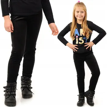 Dívčí legíny LAEMI dětské legíny dlouhé klasické polyester černé velikost 116