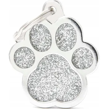 psí známka Identifikační známka ve tvaru tlapky My Family stříbrná