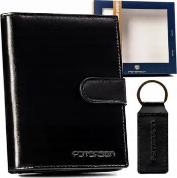 Peněženka Peterson pánská peněženka z pravé kůže černá - muž