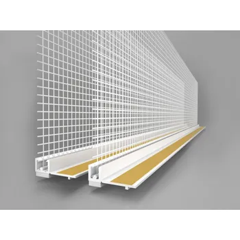 Stavební profil Covernit Začišťovací okenní APU lišta s tkaninou 6 x 1600 mm