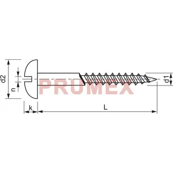 Vrut Vrut do dřeva půlkul.hl.drážka DIN 96 4x25 mosaz