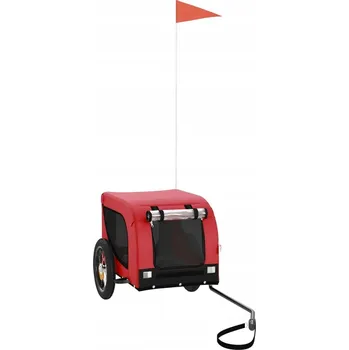 Přívěsný vozík pro psa Červeno-černý vozík za kolo pro zvířata, 124 x 53 x 53 cm