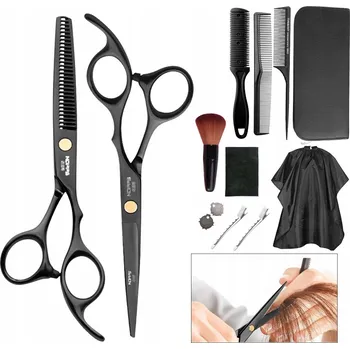 Kadeřnické nůžky PROFESIONÁLNÍ KADEŘNICKÁ SADA NŮŽEK A EFILAČEK 11 dílů