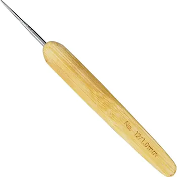 Nástroj na niť a příze Bambusový háček ChiaoGoo s kovovou špičkou 1mm (Crochet Hooks – Natural, Metal Head 1mm)
