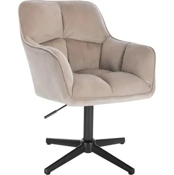 LuxuryForm DESIGN Kosmetické křeslo AMALFI VELUR na černém kříži - latte