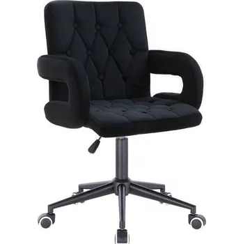 LuxuryForm DESIGN Židle BOSTON VELUR na černé podstavě s kolečky - černá