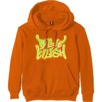 Pánské oblečení Billie Eilish Mikina Airbrush Flames Blohsh Orange XL