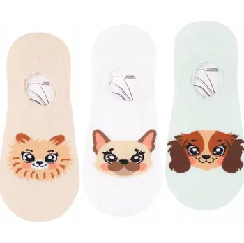 Dámské ponožky 3x nízké dámské ponožky kotníkové ponožky bavlněné se zvířátky MORAJ 38-41