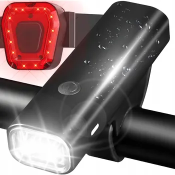 Cyklosvítilna SVĚTLO NA KOLO PŘEDNÍ + ZADNÍ LED USB NABÍJECÍ