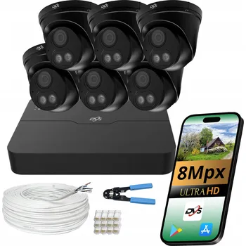 Bezpečnostní kamera Sada pro IP kamerový systém POE DVS DVS-NVR0801-U8-POE+6xDVS-MP8028UDS-DL-IP