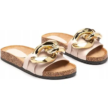 Dámské pantofle BÉŽOVÉ dámské NAZOUVÁKY z eko kůže FIXCI 38