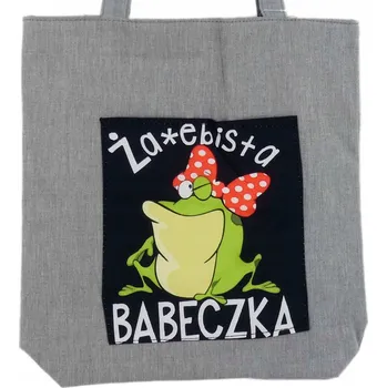 PROSTORNÁ NÁKUPNÍ TAŠKA PŘES RAMENO DO MĚSTA - SHOPPERKA "ZAYEBISTA BABECZKA"