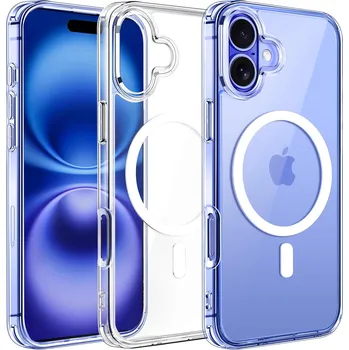 Pouzdro na mobilní telefon Pouzdro pro APPLE IPHONE 16 PLUS CLEAR CASE + Sklo ZESÍLENÉ 360° pro MAGSAFE