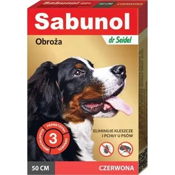 Antiparazitikum pro psa Sabunol červený obojek proti blechám a klíšťatům pro psy, 50 cm