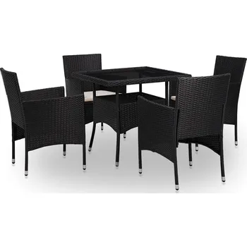 Zahradní sestava vidaXL Sada nábytku 5 pcs Černá