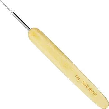 Nástroj na niť a příze Bambusový háček ChiaoGoo s kovovou špičkou 0,8mm (Crochet Hooks – Natural, Metal Head 0,8mm)