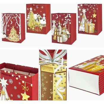 Dárková taška Papírová vánoční dárková taška TORO 23x18x10cm MIX stromeček