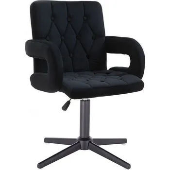 LuxuryForm DESIGN Kosmetická židle BOSTON VELUR na černém kříži - černá