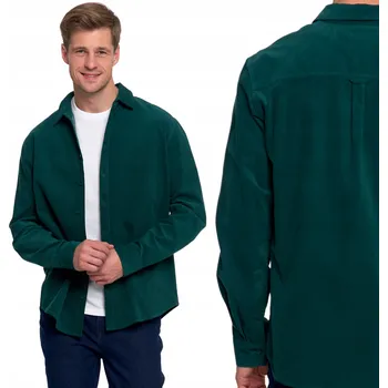 Pánská košile Stylová Hladká Pánská Košile Manšestrová 100% Bavlna Dlouhý Rukáv MORAJ XL