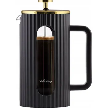 Pístový french press na kávu a čaj Vialli Design Livio 1L Černý/zlatý