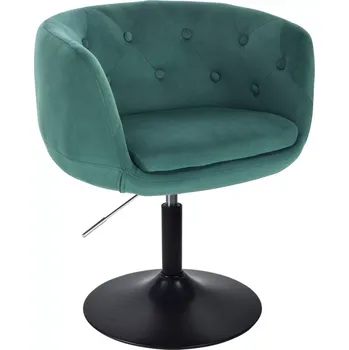 LuxuryForm DESIGN Kosmetické křeslo MONTANA VELUR na černém talíři - zelené