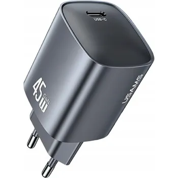 Síťová nabíječka USAMS T66 45W GaN Fast Charger, šedá