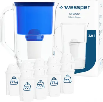 Filtrační konvice Filtrační konvice Wessper D1 SOLID 2,8l modrá + 10x filtr