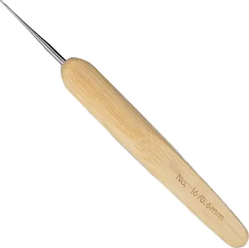 Nástroj na niť a příze Bambusový háček ChiaoGoo s kovovou špičkou 0,6mm (Crochet Hooks – Natural, Metal Head 0,6mm)