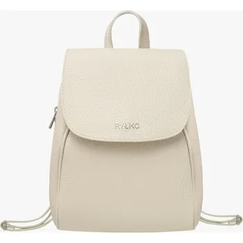 Městský batoh Dámský Batoh Ryłko béžový kožený elegantní s klopou