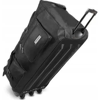 Cestovní taška NORMANI - LEHKÁ VELKÁ CESTOVNÍ TAŠKA XXL SE 3 KOLEČKY 80 LITRŮ ČERNÁ