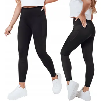 Dámské legíny Dámské sportovní legíny s vysokým pasem černé UY2723 - M