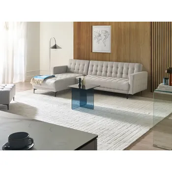 Sedací souprava Rohová rozkládací pohovka světle šedá látkové čalounění moderní styl 4místná modulární černé nohy pravostranná ve tvaru L obývací pokoj Beliani