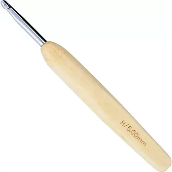 Nástroj na niť a příze Bambusový háček ChiaoGoo s kovovou špičkou 5mm (Crochet Hooks – Natural, Metal Head 5mm)