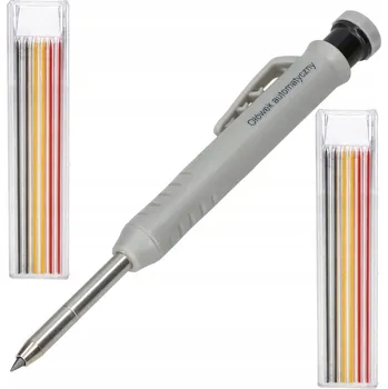 Grafitová tužka Automatická tužka pro přesné rýsování, tesařská, s ořezávátkem + 12 náhradních tuh