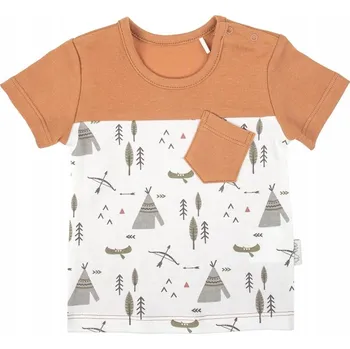 Chlapecké bavlněné tričko s krátkým rukávem, indiánský vzor, Nicol, vel. 122