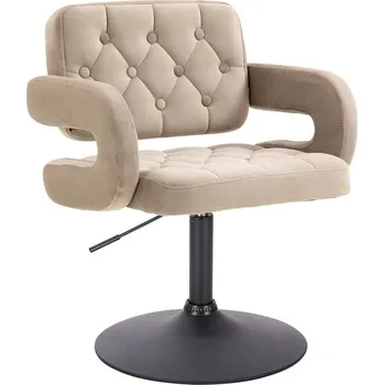 Barová židle LuxuryForm DESIGN Židle ADRIA VELUR na černém talíři - latte