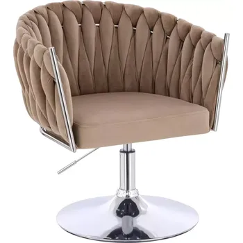 LuxuryForm DESIGN Židle NORDEN VELUR na stříbrném talíři - latte