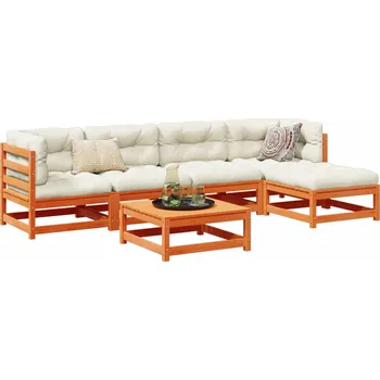 Zahradní lavice zahrada-XL 6dílná zahradní sedací souprava voskově hnědá masivní borovice 3299398