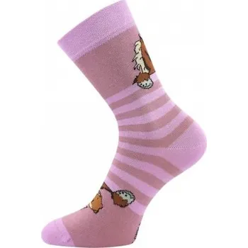 Voxx Dětské ponožky bavlněné holka Horsik fialová, 23/25 cm