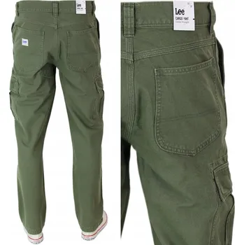 Pánské kalhoty Pánské kalhoty Lee Cargo Oak Moss Látkové Klasické W34 L32