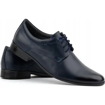 Pánské polobotky Pánské společenské elegantní kožené boty POLSKÉ šněrovací polobotky, velikost 42