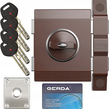zadlabací zámek Vrškový zámek Gerda Tytan ZX hnědý levý
