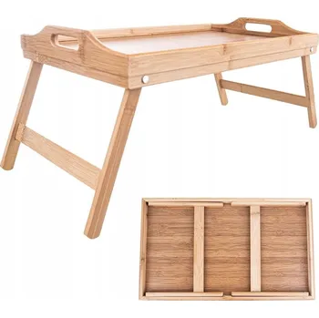 Konferenční stolek Bambusový snídaňový stolek dřevěný pod notebook do postele