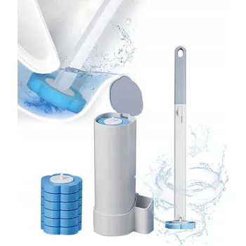 WC štětka JEDNORÁZOVÁ SZCZOTKA DO WC ANTYBAKTERYJNA S 6 HOUBIČKA NAPUŠTĚNÝMI ČISTICÍM PROSTŘEDKEM