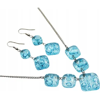 Náhrdelník Modrá sada šperků 1+1 rovná, ruční výroba